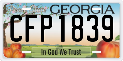 GA license plate CFP1839