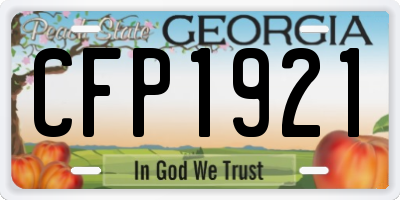 GA license plate CFP1921
