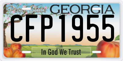 GA license plate CFP1955