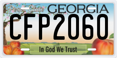 GA license plate CFP2060