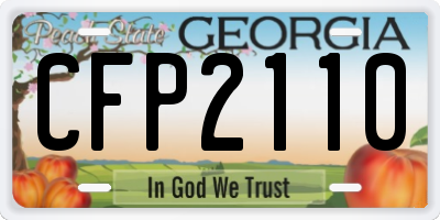 GA license plate CFP2110
