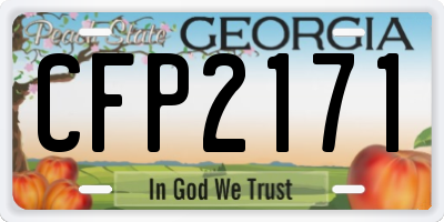 GA license plate CFP2171