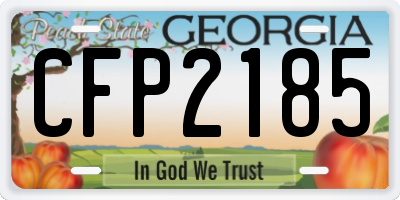 GA license plate CFP2185