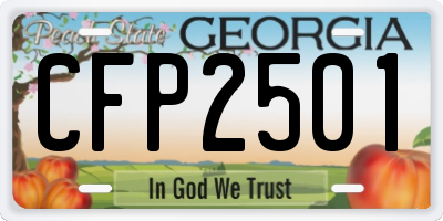 GA license plate CFP2501