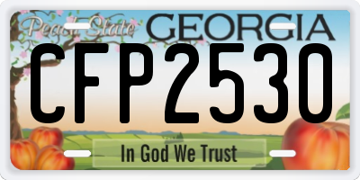 GA license plate CFP2530
