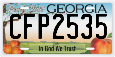 GA license plate CFP2535