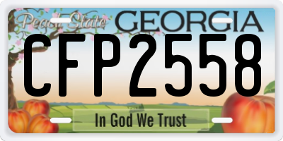 GA license plate CFP2558