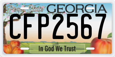 GA license plate CFP2567