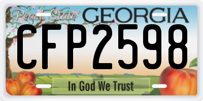 GA license plate CFP2598