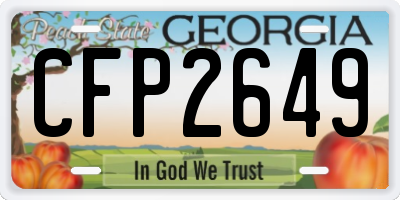 GA license plate CFP2649