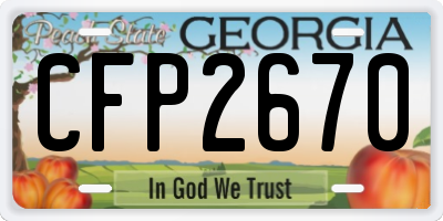 GA license plate CFP2670