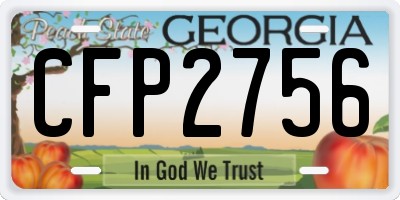 GA license plate CFP2756