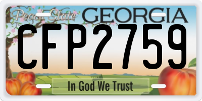 GA license plate CFP2759