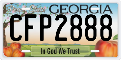 GA license plate CFP2888