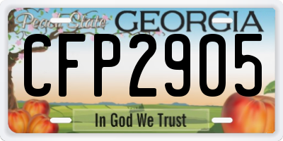 GA license plate CFP2905