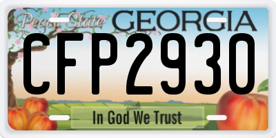 GA license plate CFP2930