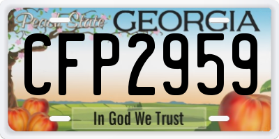 GA license plate CFP2959