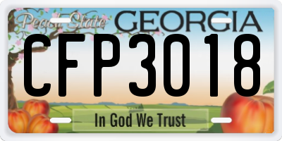 GA license plate CFP3018