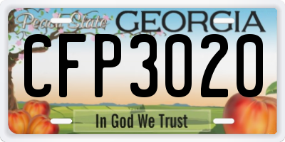 GA license plate CFP3020