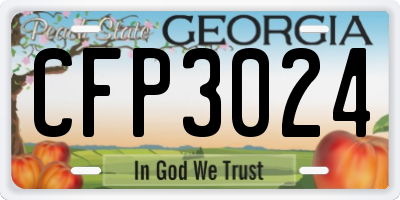 GA license plate CFP3024