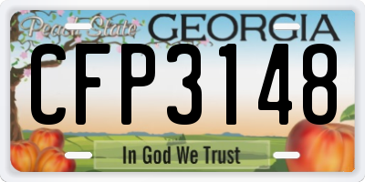 GA license plate CFP3148
