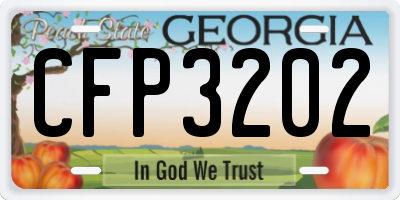 GA license plate CFP3202