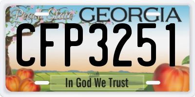 GA license plate CFP3251