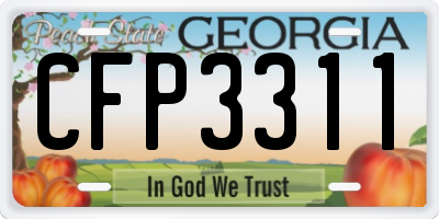 GA license plate CFP3311