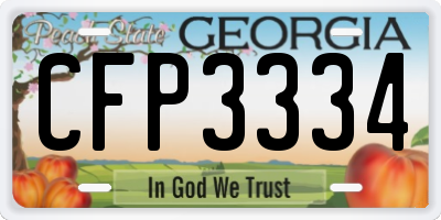 GA license plate CFP3334