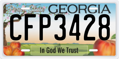 GA license plate CFP3428