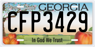 GA license plate CFP3429