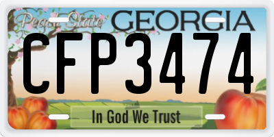GA license plate CFP3474