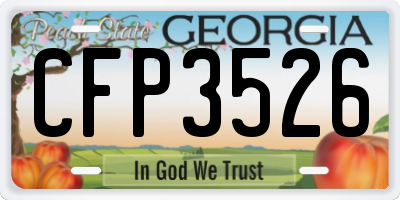 GA license plate CFP3526