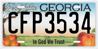 GA license plate CFP3534