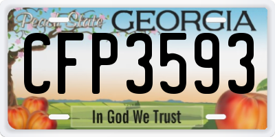 GA license plate CFP3593