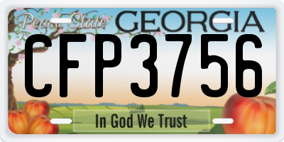 GA license plate CFP3756