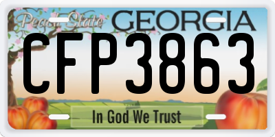 GA license plate CFP3863