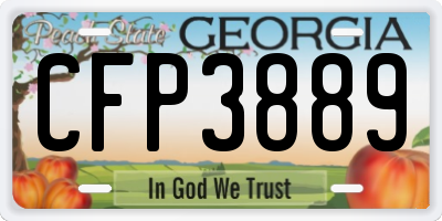 GA license plate CFP3889