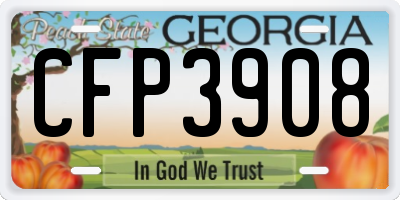 GA license plate CFP3908