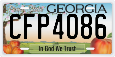 GA license plate CFP4086