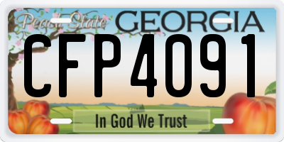 GA license plate CFP4091
