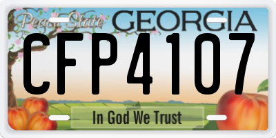 GA license plate CFP4107