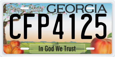 GA license plate CFP4125