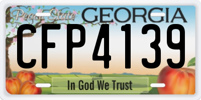 GA license plate CFP4139