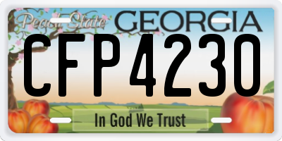 GA license plate CFP4230