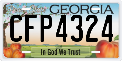 GA license plate CFP4324
