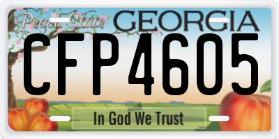 GA license plate CFP4605