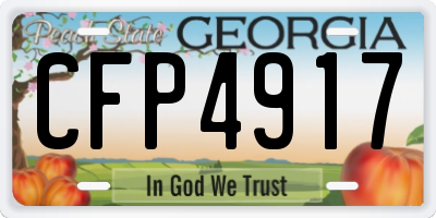 GA license plate CFP4917