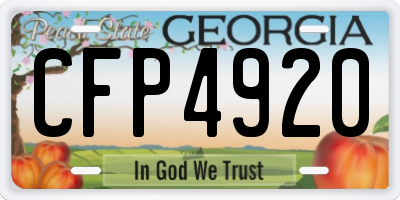 GA license plate CFP4920