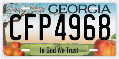 GA license plate CFP4968